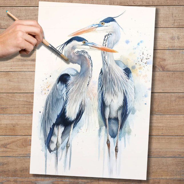 Papel de Decoupage do Blue Herons 2 (Criador carregado)