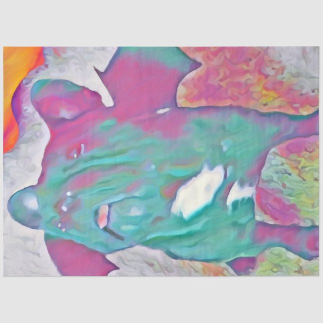 Papel de Decoupage do Bulldog Francês Colorido (Frente )