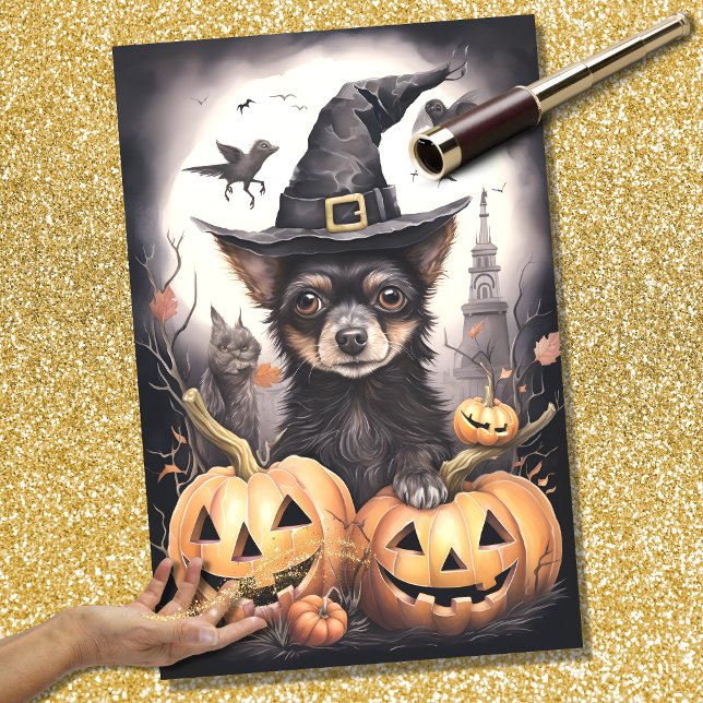 Papel de Decoupage do Cão 1 das Halloween (Criador carregado)