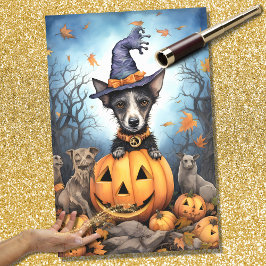 Papel de Decoupage do Cão 2 das Halloween