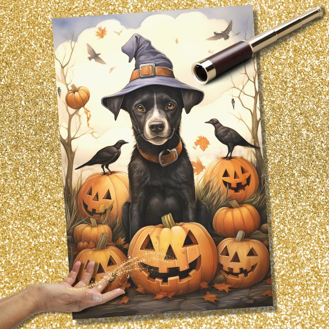 Papel de Decoupage do Cão 3 das Halloween (Criador carregado)