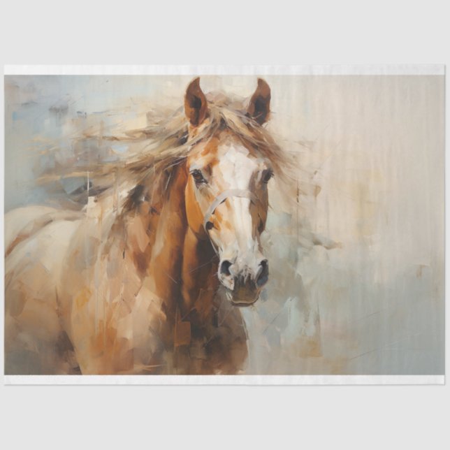 Papel de Decoupage do Cavalo Selvagem 4 (Frente )