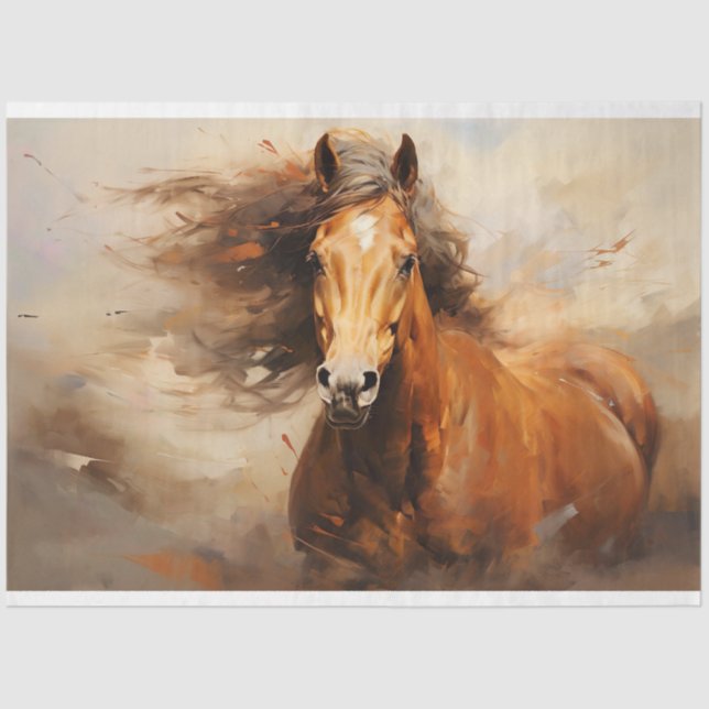 Papel de Decoupage do Cavalo Selvagem 5 (Frente )