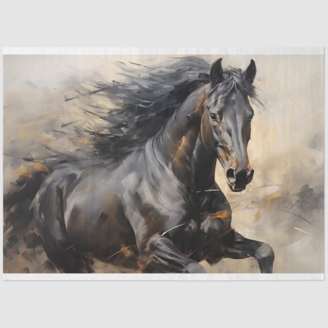 Papel de Decoupage do Cavalo Selvagem 6 (Frente )