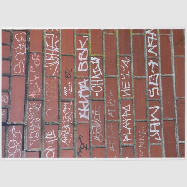 Papel de Decoupage do Grafite de Parede de tijolos (Frente )