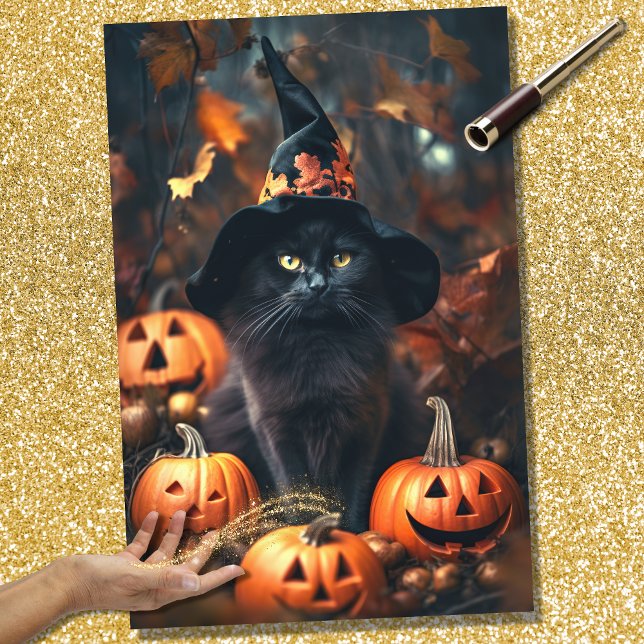Papel de Decoupage do Halloween Witch Cat 2 (Criador carregado)