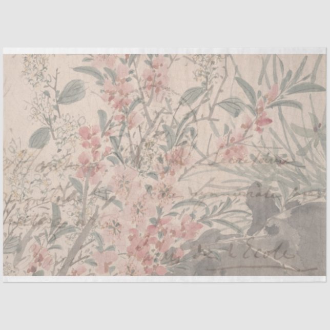 Papel de Decoupage do Mobiliário de Script Floral (Frente )