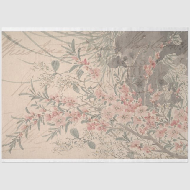 Papel de Decoupage do Mobiliário Floral (Frente )