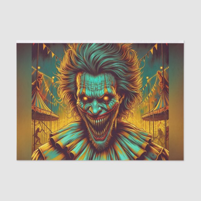 Papel de Decoupage do Palhaço Assustador (Frente )