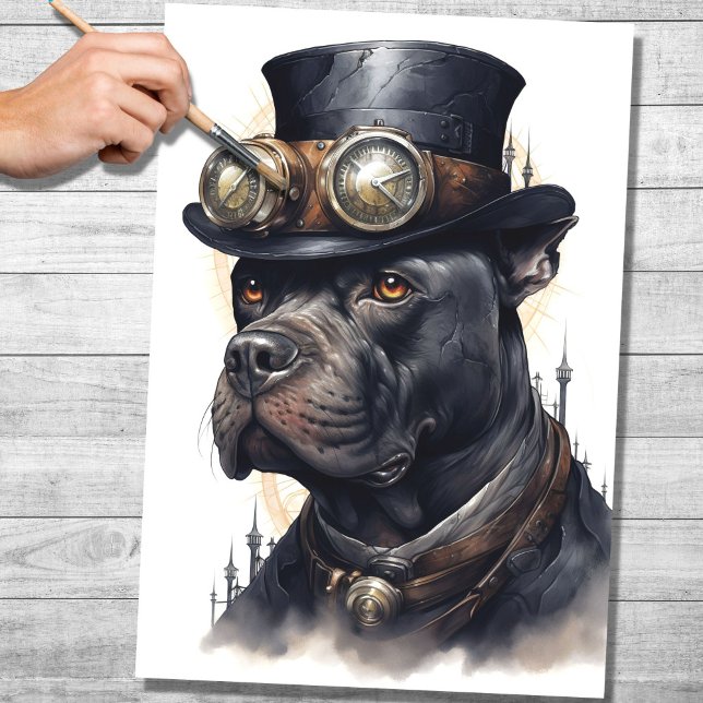Papel de Decoupage do Steampunk Cane Corso 5 (Criador carregado)