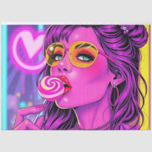 Papel de Decoupage Neon Lollipop   Papel de Seda