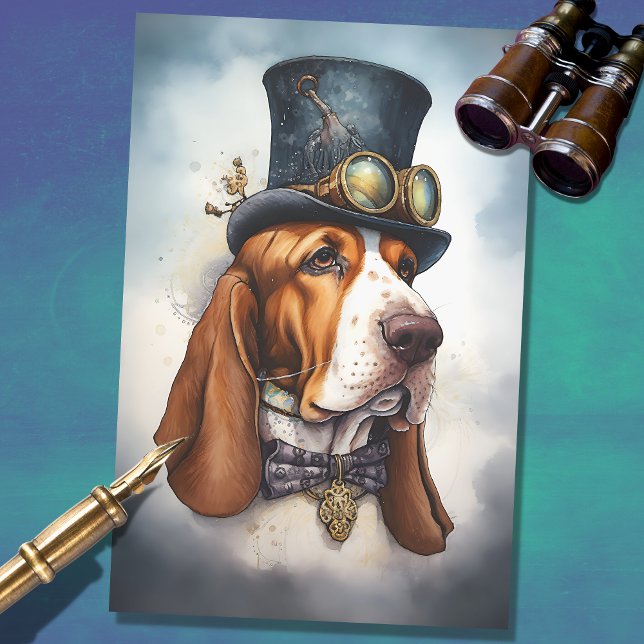 Papel de Decoupage Steampunk 3 de Hound Basset (Criador carregado)