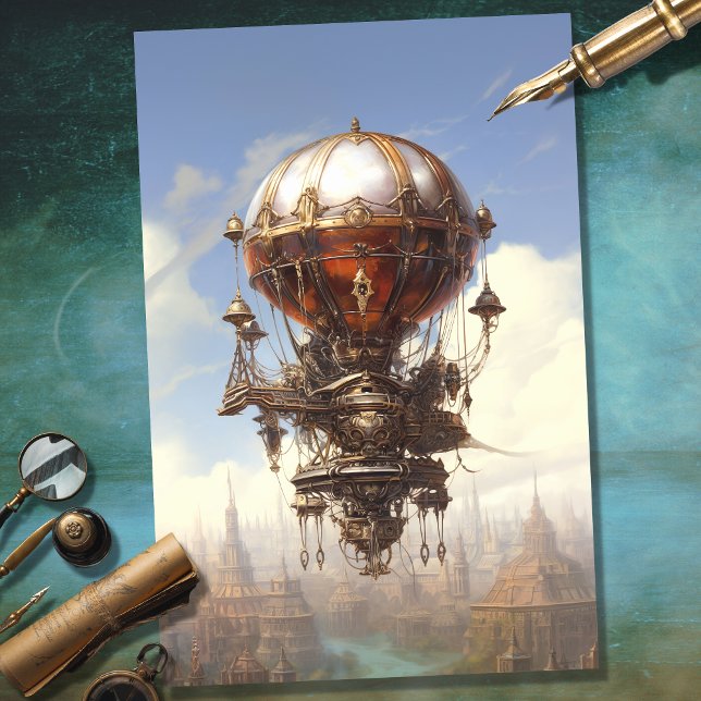 Papel de Decoupage Steampunk Hot Air Balloon 3 (Criador carregado)