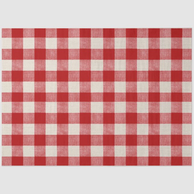 Papel de Decoupage Vermelho Cheque Buffalo (Frente )