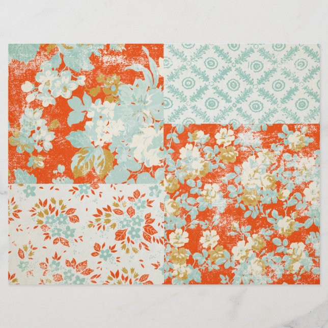 Papel de Diário de Lixo Floral com Distância (Frente)