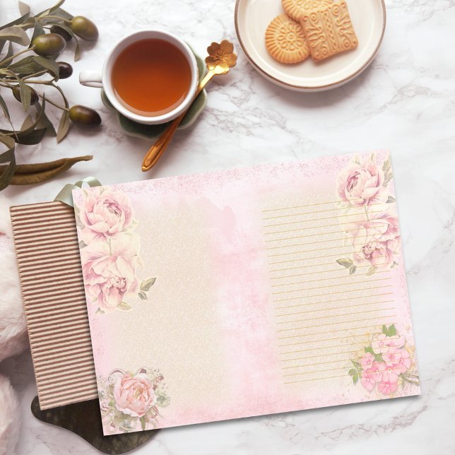 Papel de Diário de Scrapbook Lixiviado com rosa Fl (Criador carregado)