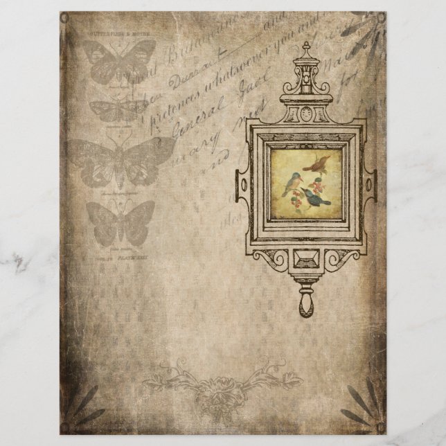 Papel de Diário e Scrapbook envelhecido da Vintage (Frente)