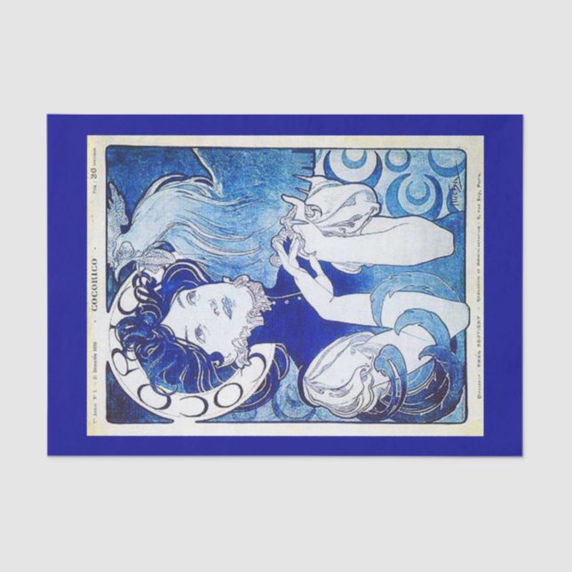 Papel de dissociação 10"x15" - Alphonse Mucha 20 (Frente )