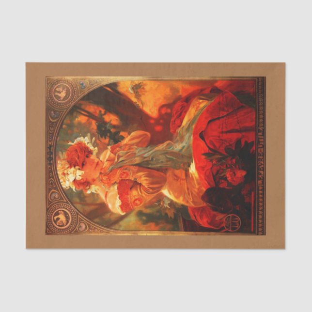 Papel de dissociação 10"x15" - Alphonse Mucha 38 (Frente )