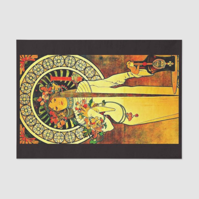 Papel de dissociação 10"x15" - Alphonse Mucha 6 (Frente )