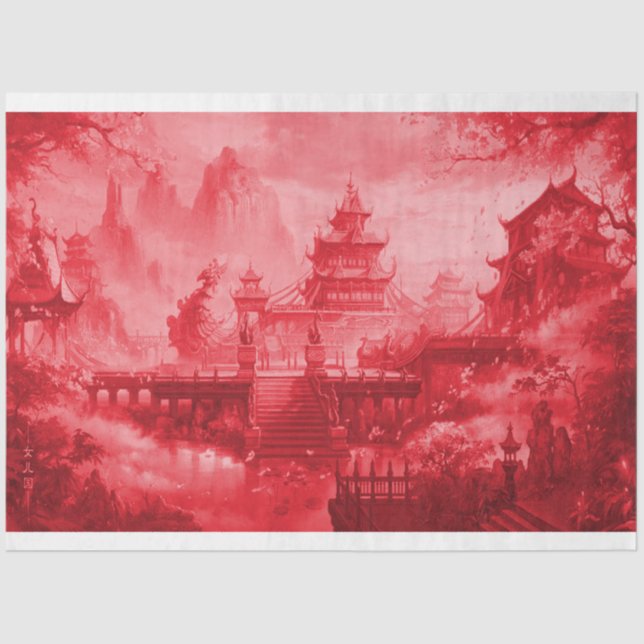 Papel de dissociação asiático Red Pagoda (Frente )