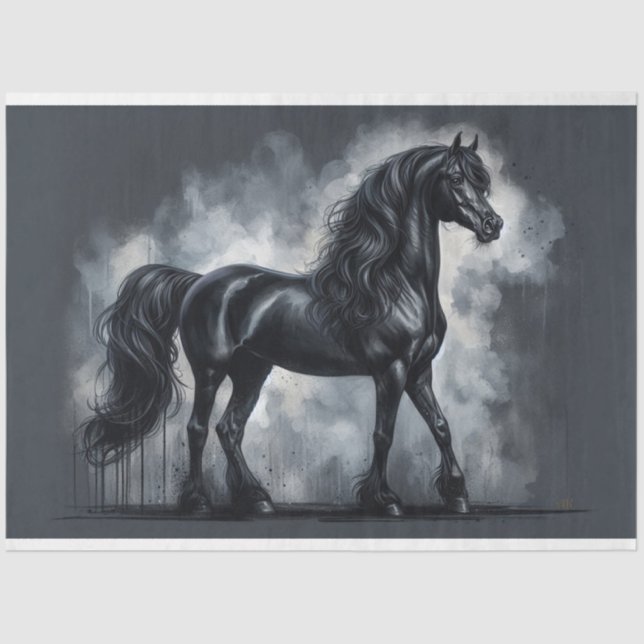 Papel de dissociação "Cavalo árabe negro" (Frente )