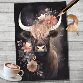 Papel de dissociação da Aquarela 2 - Vaca Highland