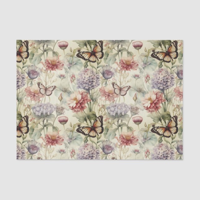 Papel de dissociação das borboletas e flores (Frente )