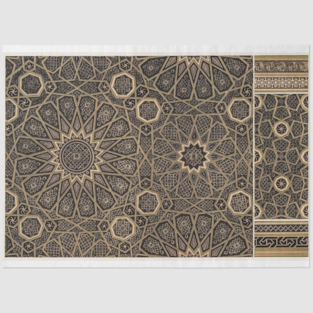 Papel de dissociação de padrão preto e Dourado (Frente )