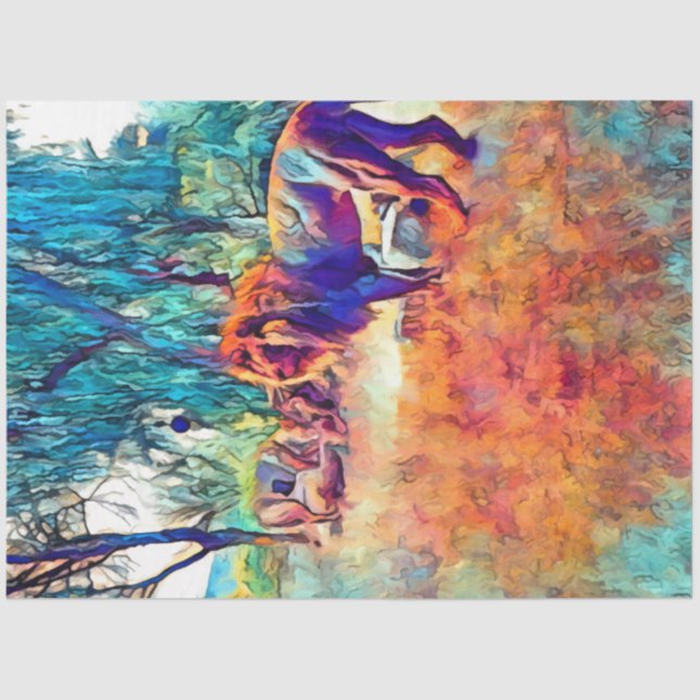 Papel de dissociação do leão sarauí colorido (Frente )