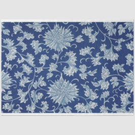 Papel de dissociação floral azul e branco