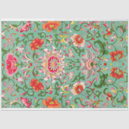 Papel de dissociação floral de turquesa, bonito