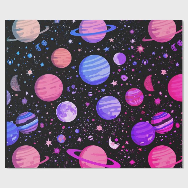 Papel de embrulhamento de presente Celestial Galax (Aberto)