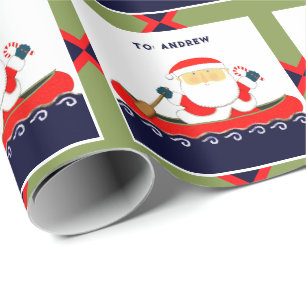 Papel de embrulhamento de presente de Natal em can