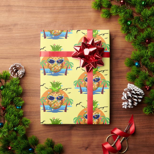 Papel de embrulhamento de presente de Natal tropic (Presente de Natal)