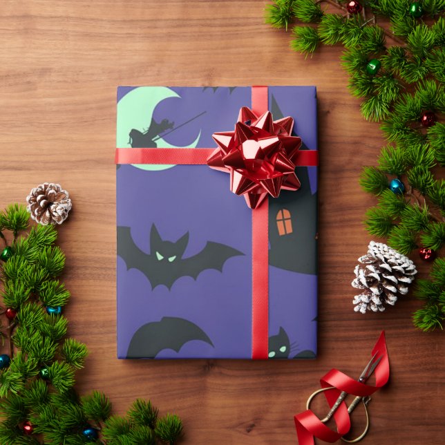 Papel de embrulhamento de presente no Halloween (Presente de Natal)