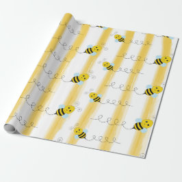 Papel de embrulho Abelha Bumble Bee Presente Mel A