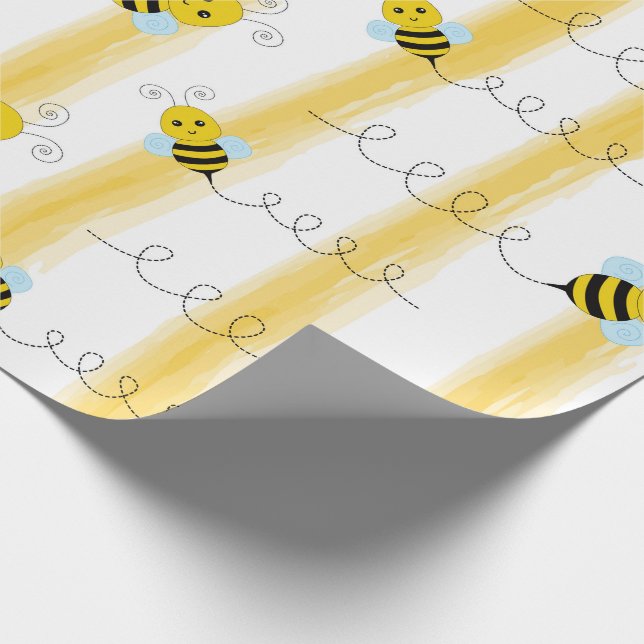 Papel de embrulho Abelha Bumble Bee Presente Mel A (Ponta)