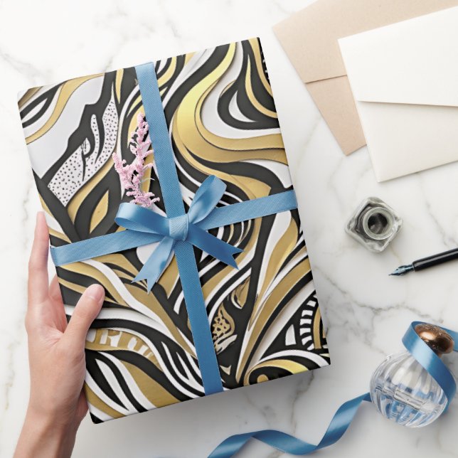 Papel de embrulho Abstract Range Silhouette Gold (Presentear)