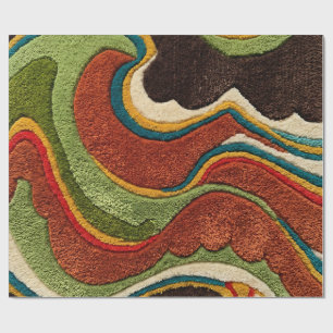 Papel de embrulho Abstrato Avocado Gold Wave Rippl
