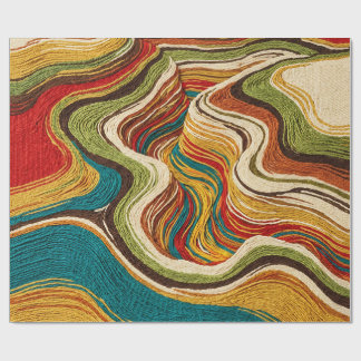 Papel de embrulho Abstrato Canyon Strata Abacate