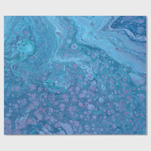 Papel de embrulho abstrato Roxo Azul Ocean Breeze