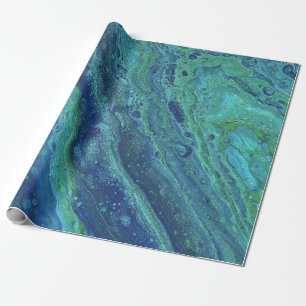 Papel de embrulho abstrato Wabash 2 Cool Azul Verd