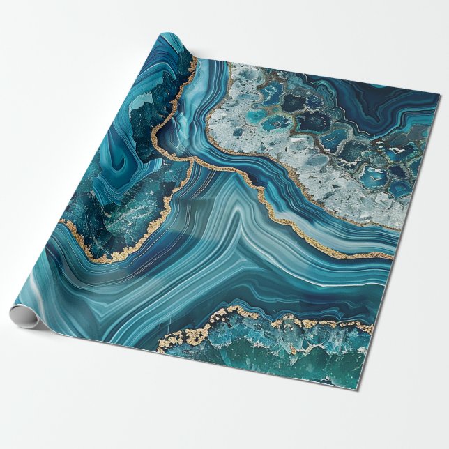 Papel de embrulho Ágata Azul (Desenrolado)