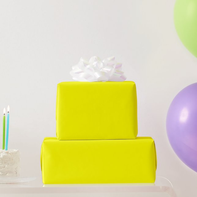 Papel de embrulho amarelo (Presentes para festas)