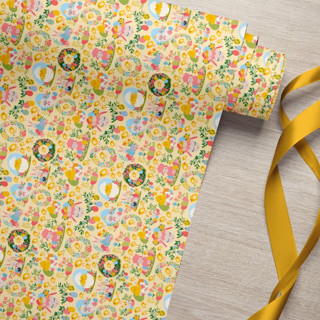Papel de embrulho amarelo Jardim da Páscoa (Criador carregado)