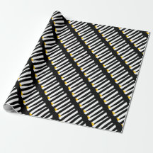 Papel de embrulho amarelo preto