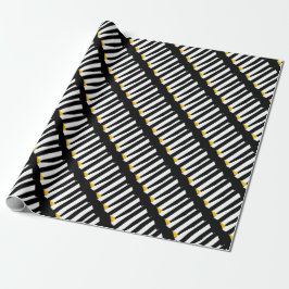 Papel de embrulho amarelo preto