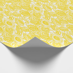 Papel de embrulho amarelo sunflorescimento Elegant