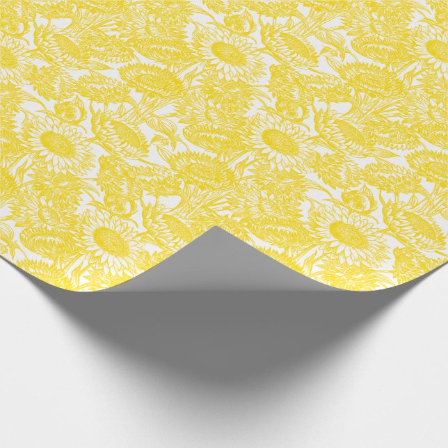 Papel de embrulho amarelo sunflorescimento Elegant (Ponta)